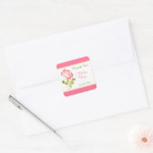 Sticker Merci rose, vert, jaune, blanc pivoine (Enveloppe)