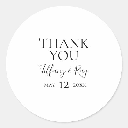 Sticker Merci simple et élégant de mariage Favor (Devant)