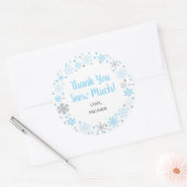 Sticker Merci Snow Très Favorisé Bleu & Argent (Enveloppe)