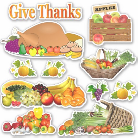 Sticker Merci Thanksgiving Contour (Devant)
