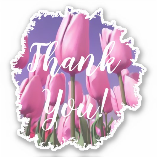 Sticker Merci Tulips rose (Devant)
