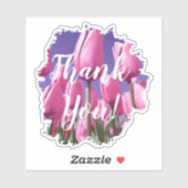 Sticker Merci Tulips rose (Feuille)