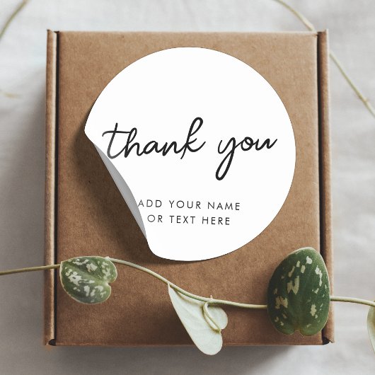 Sticker Merci | Typographie minimale blanche