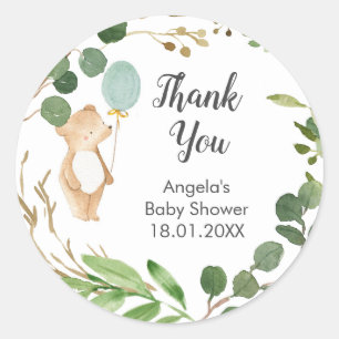 Sticker Merci vert Teddy Bear