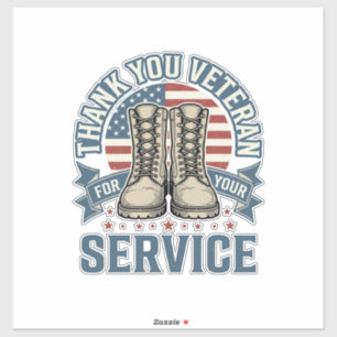 Sticker Merci Vétéran Patriotique Bottes Service Chemise_1