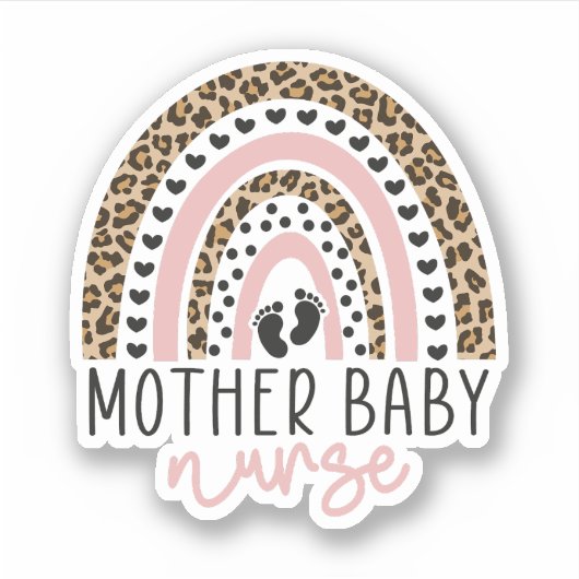 Sticker Mère Bébé Infirmière Arc-en-ciel, Infirmière post- (Devant)