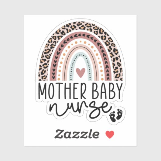 Sticker Mère Bébé Infirmière Arc-en-ciel, Infirmière post- (Feuille)