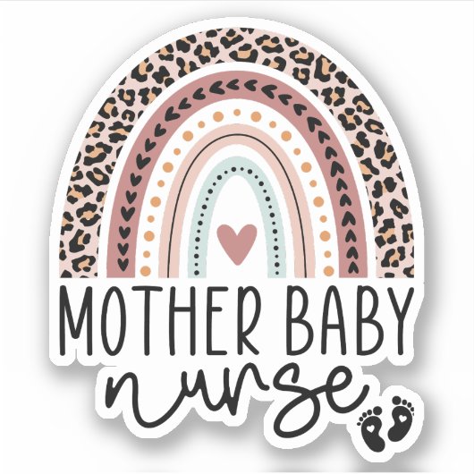 Sticker Mère Bébé Infirmière Arc-en-ciel, Infirmière post- (Devant)