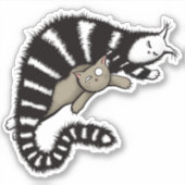 Sticker Mère de chat protège son mignonne Kitty (Devant)
