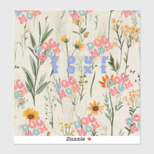 Sticker mère de chien floral