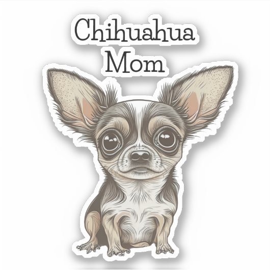 Sticker Mère de Chihuahua fière (Devant)