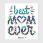 Sticker Mère de lit jamais mignonne typographie florale (Feuille)