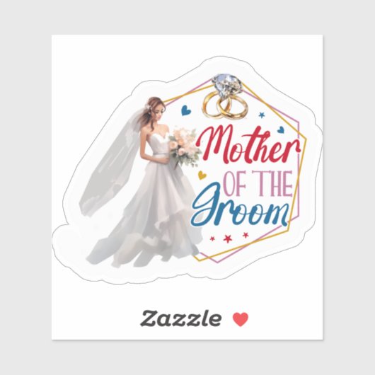 Sticker Mère du Mariage Groom (Feuille)