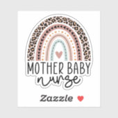 Sticker Mère mignonne bébé infirmière Leopard arc-en-ciel (Feuille)