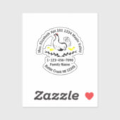 Sticker Mère oublieuse Hen Perdu Informations de contact f (Feuille)