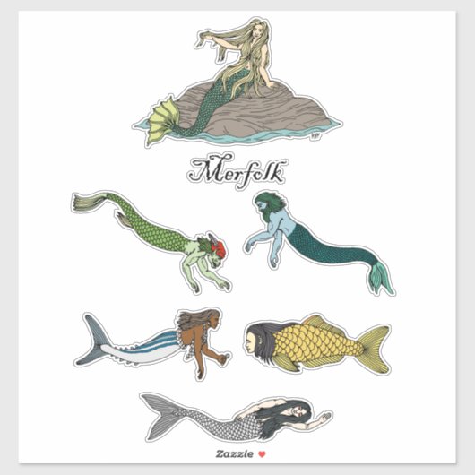 Sticker Merfolk (Feuille)