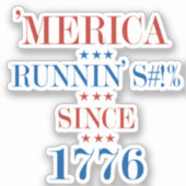 Sticker 'Merica - Running S - -t Depuis 1776 (Recto)
