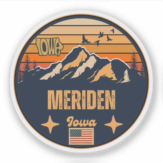 Sticker Meriden, Iowa (Devant)