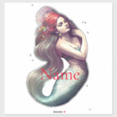 Sticker Mermaid Beauté de Redhead Thunder_Cove (Feuille)