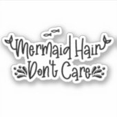 Sticker Mermaid Bouteille d'eau de cheveux drôle Boire (Devant)