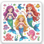 Sticker Mermaid Friends Personalized Fun set  (Recto)