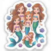 Sticker Mermaid Friends Personalized Fun set  (Recto)