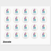Sticker Mermaid Merci Étiquettes Anniversaire Fave (Feuille)