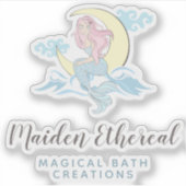 Sticker Mermaid Moon Mystical rose cheveux Siren Logo (Devant)