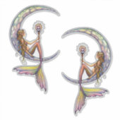 Sticker Mermaid Moon par Molly Harrison Imaginaire Art (Devant)