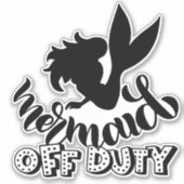 Sticker Mermaid Off Duty Funny Beach (Devant)