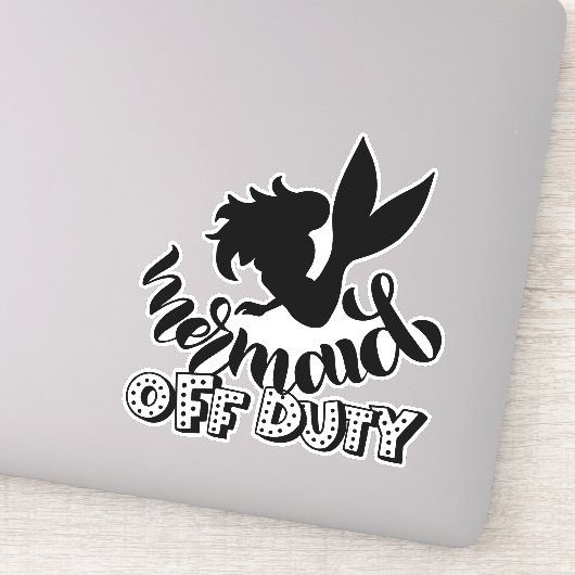 Sticker Mermaid Off Duty Funny Beach (Détail)