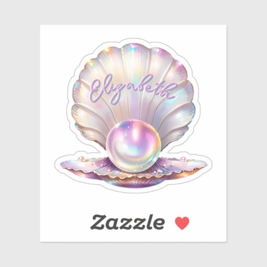 Sticker Mermaidcore Pastel Iridescente Pearl Clamshell (Feuille)