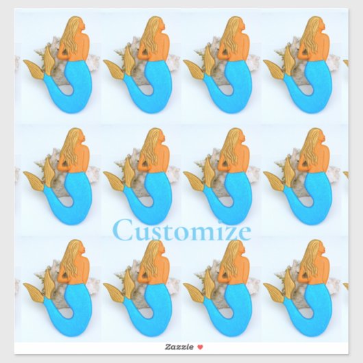 Sticker Mermaids à queue bleue Thunder_Cove (Feuille)