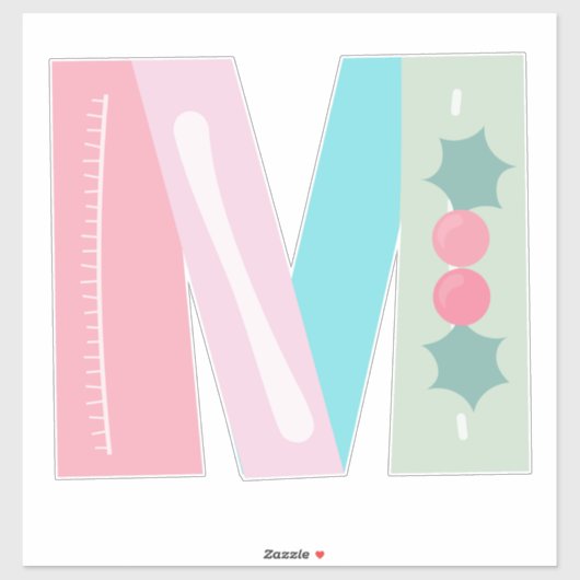 Sticker Merry Berry [la lettre M] (Feuille)