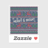 Sticker Merry & Bright Pull moche de Noël (Feuille)