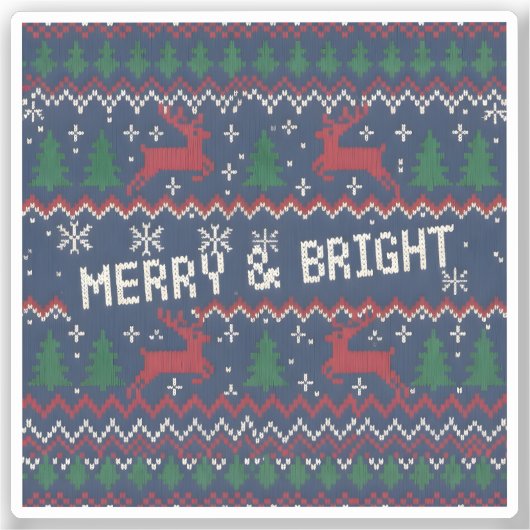 Sticker Merry & Bright Pull moche de Noël (Recto)