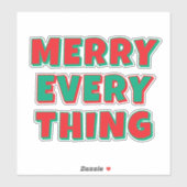 Sticker Merry Christmas Classical Unique Minimalist Plain (Feuille)