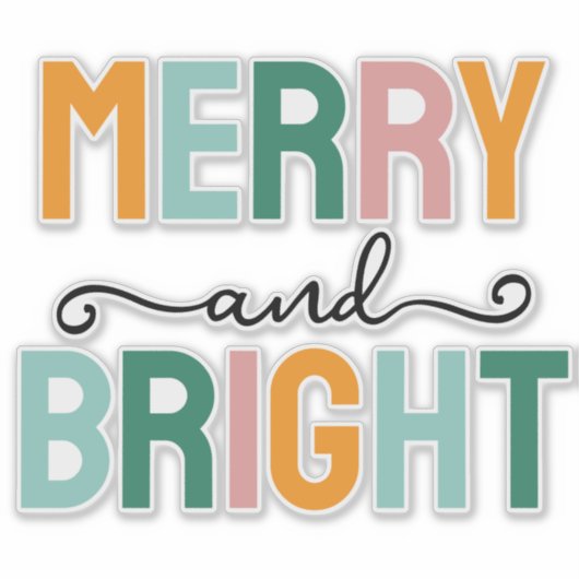 Sticker Merry Christmas Classical Unique Minimalist Plain (Devant)