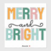 Sticker Merry Christmas Classical Unique Minimalist Plain (Feuille)