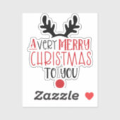 Sticker Merry Christmas Cute Modern Typography (Feuille)