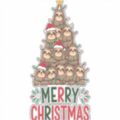 Sticker Merry Christmas Sloth Tree (Devant)