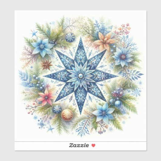 STICKER MERRY CHRISTMAS STAR (Feuille)