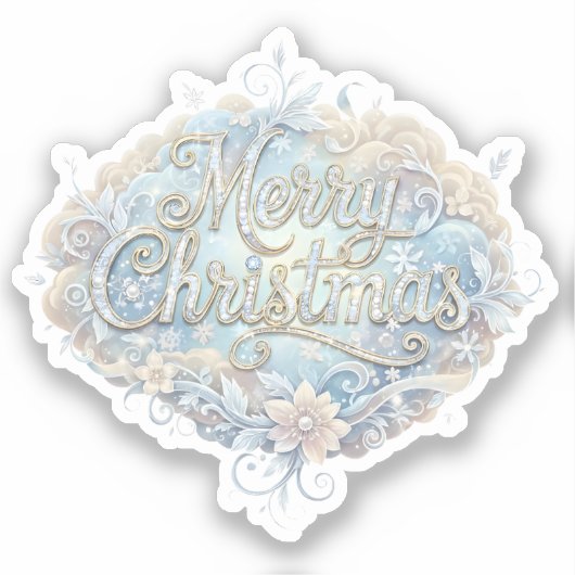 Sticker Merry Christmas Whimsical Typography (Recto)