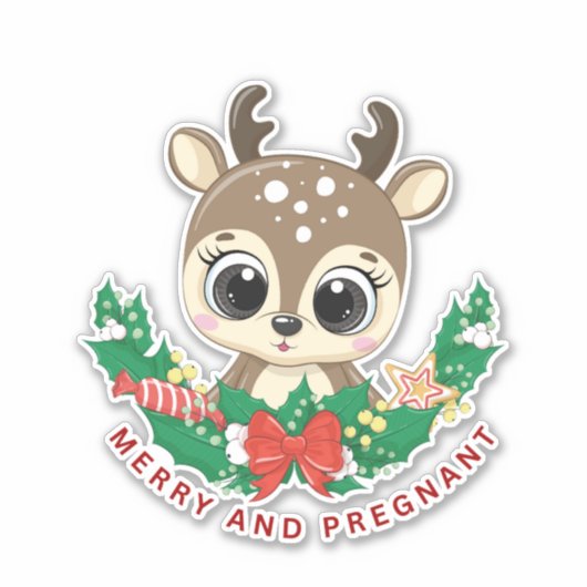 STICKER MERRY ET ENCEINTE DEER (Devant)