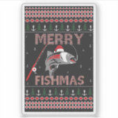 Sticker Merry Fishmas pour Noël (Devant)