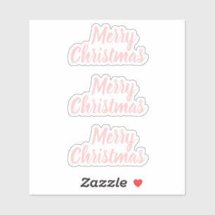 Sticker Merry noël rose pastel minimaliste tendance
