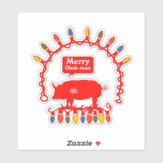 Sticker Merry Oink Mas