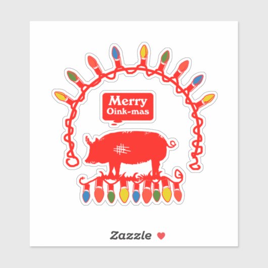Sticker Merry Oink Mas (Feuille)