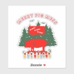Sticker Merry Pig Mess