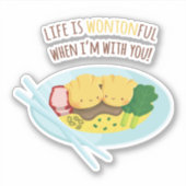 Sticker Merveilleux Doublure Couple Noodle Love Pun (Devant)